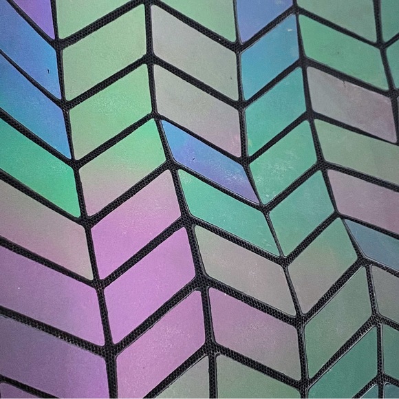 Issey Miyake Bao Bao Multicolor Geometric Zip Pouch Clutch Crossbody Bag - Picture 8 of 11